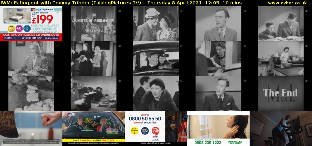 IWM: Eating out with Tommy Trinder (TalkingPictures TV) Thursday 8 April 2021 12:05 - 12:15