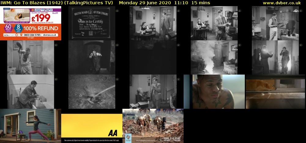 IWM: Go To Blazes (1942) (TalkingPictures TV) Monday 29 June 2020 11:10 - 11:25