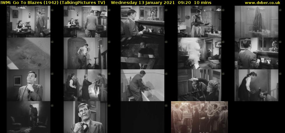 IWM: Go To Blazes (1942) (TalkingPictures TV) Wednesday 13 January 2021 09:20 - 09:30