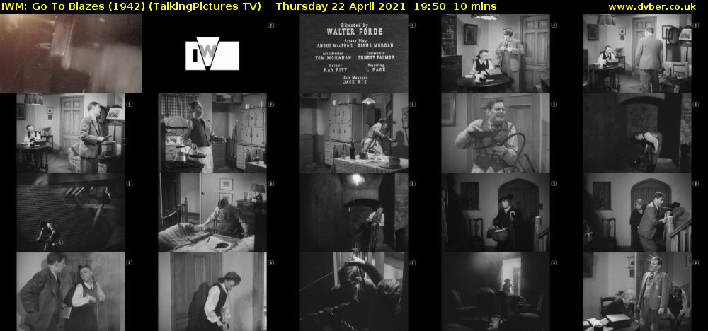 IWM: Go To Blazes (1942) (TalkingPictures TV) Thursday 22 April 2021 19:50 - 20:00