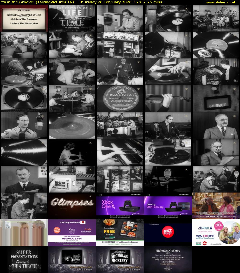 It's in the Groove! (TalkingPictures TV) Thursday 20 February 2020 12:05 - 12:30