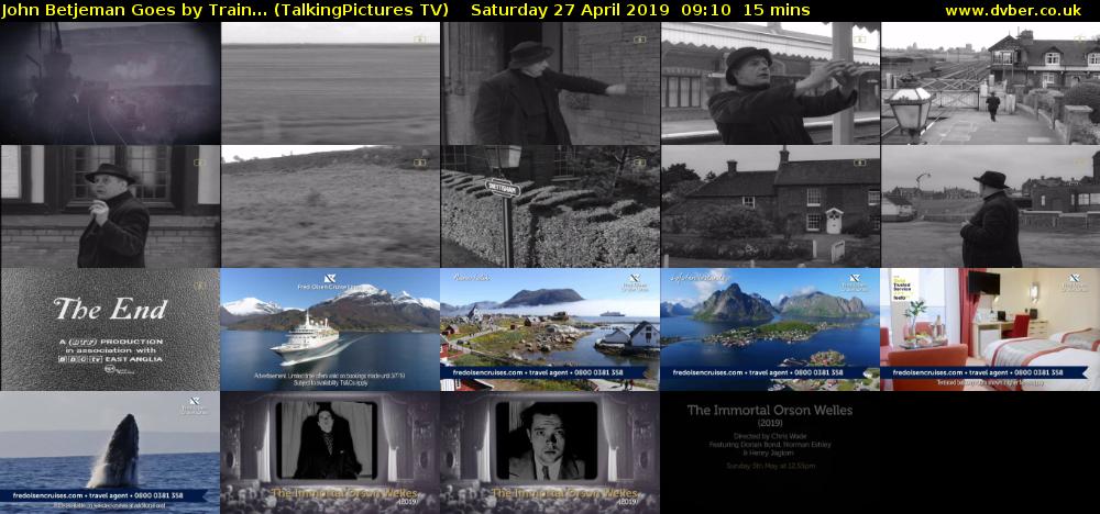 John Betjeman Goes by Train... (TalkingPictures TV) Saturday 27 April 2019 09:10 - 09:25