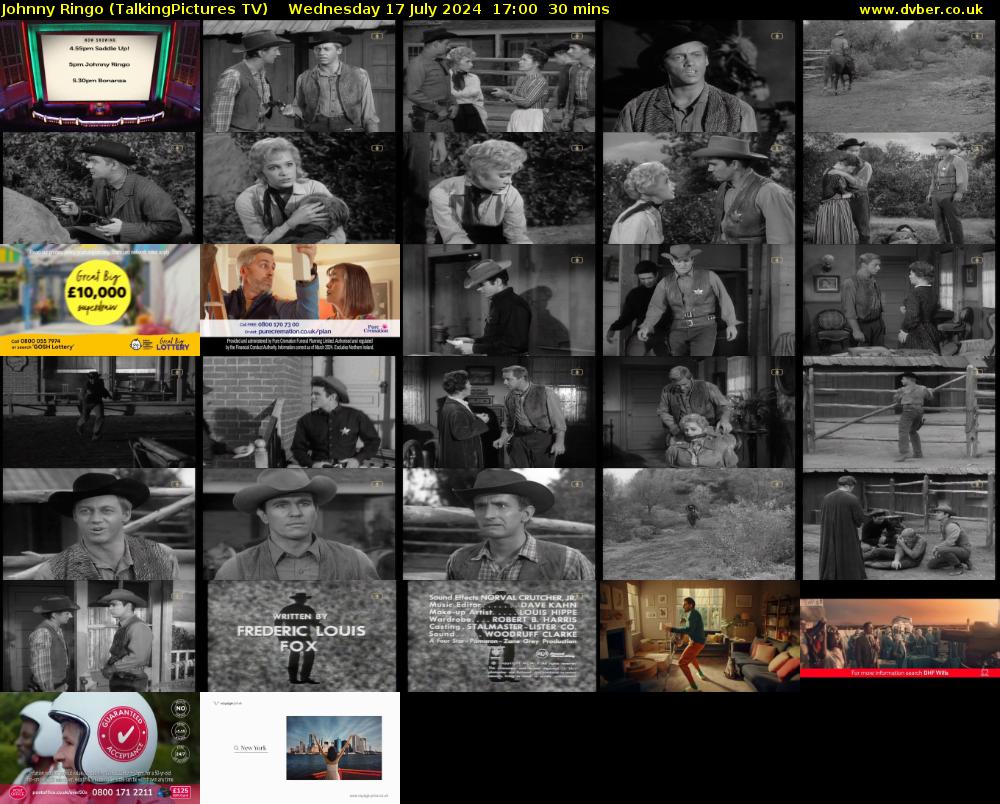 Johnny Ringo (TalkingPictures TV) Wednesday 17 July 2024 17:00 - 17:30