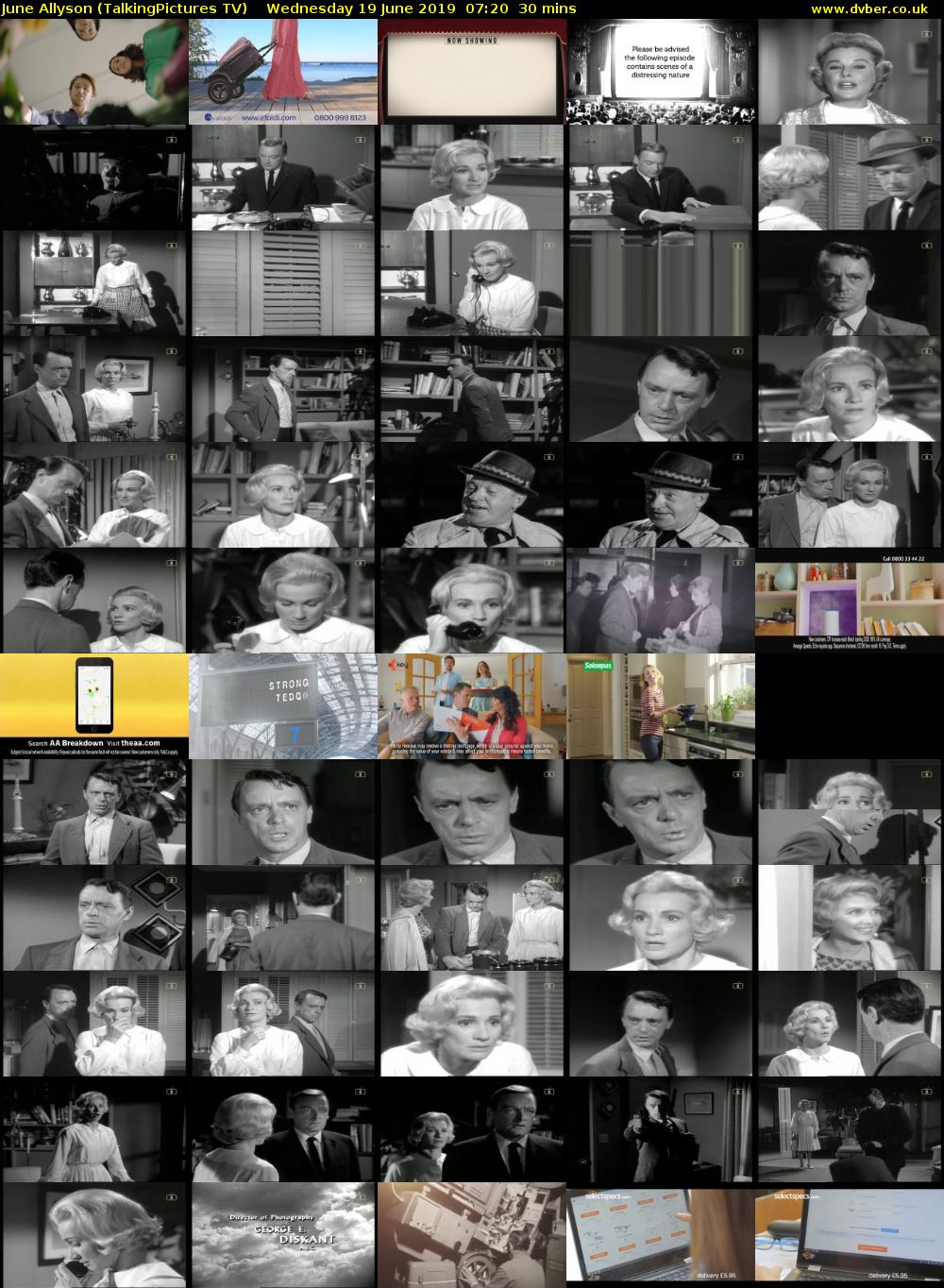 June Allyson (TalkingPictures TV) Wednesday 19 June 2019 07:20 - 07:50