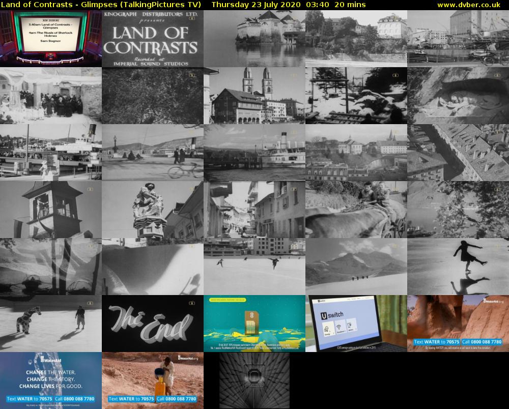 Land of Contrasts - Glimpses (TalkingPictures TV) Thursday 23 July 2020 03:40 - 04:00