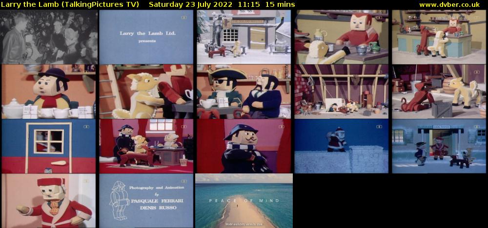 Larry the Lamb (TalkingPictures TV) Saturday 23 July 2022 11:15 - 11:30