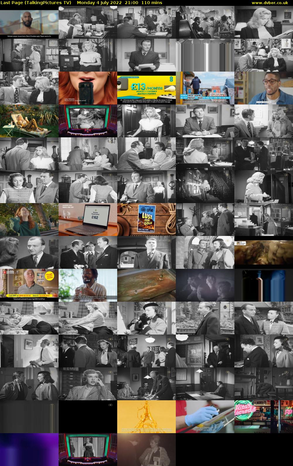 Last Page (TalkingPictures TV) Monday 4 July 2022 21:00 - 22:50