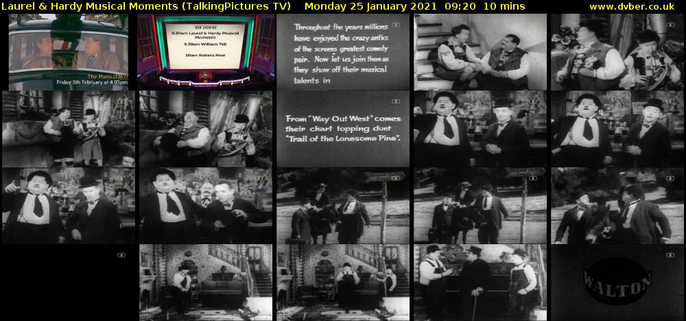 Laurel & Hardy Musical Moments (TalkingPictures TV) Monday 25 January 2021 09:20 - 09:30