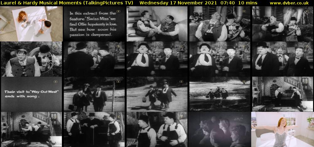 Laurel & Hardy Musical Moments (TalkingPictures TV) Wednesday 17 November 2021 07:40 - 07:50