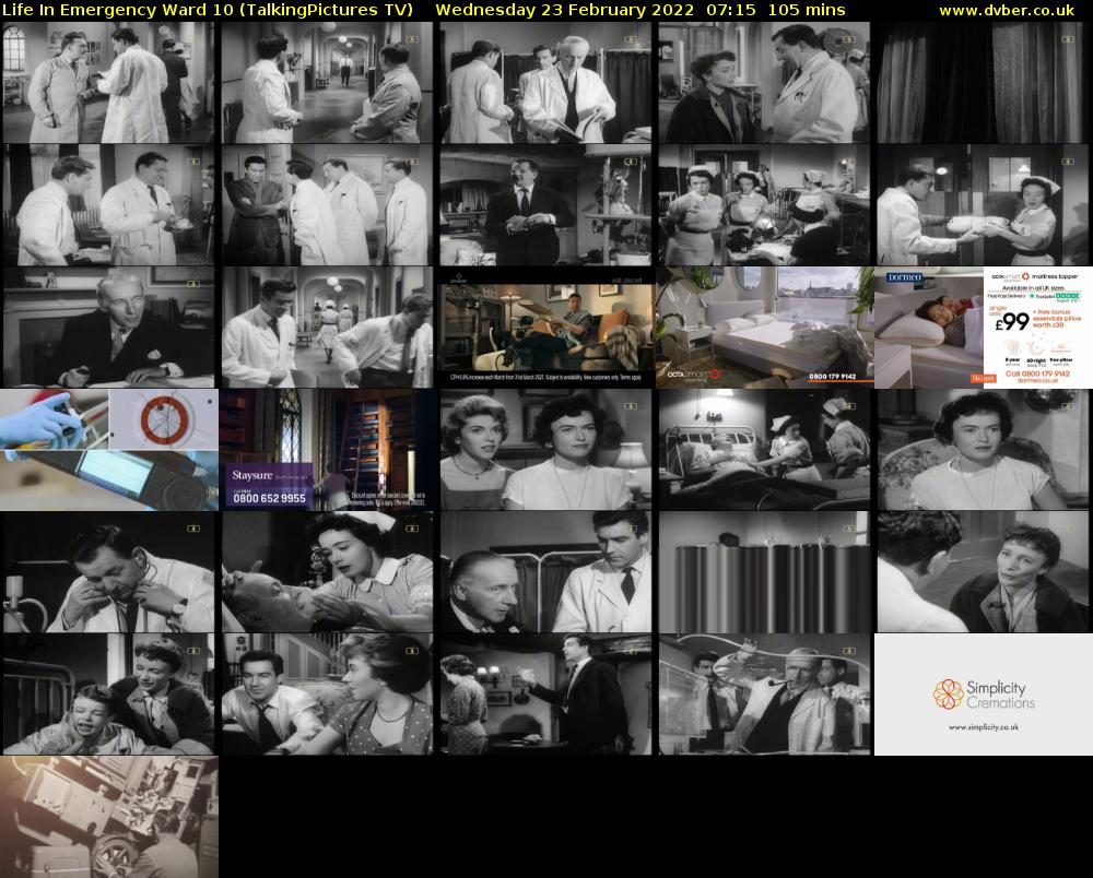 Life In Emergency Ward 10 (TalkingPictures TV) Wednesday 23 February 2022 07:15 - 09:00