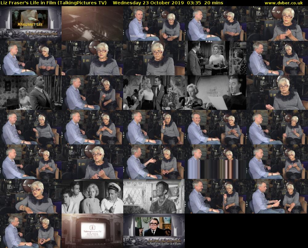 Liz Fraser's Life in Film (TalkingPictures TV) Wednesday 23 October 2019 03:35 - 03:55