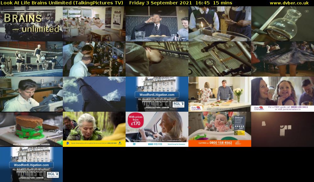 Look At Life Brains Unlimited (TalkingPictures TV) Friday 3 September 2021 16:45 - 17:00