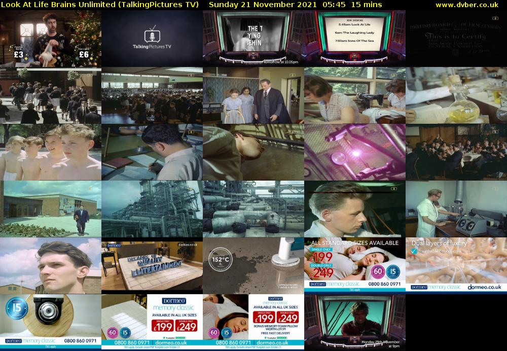 Look At Life Brains Unlimited (TalkingPictures TV) Sunday 21 November 2021 05:45 - 06:00