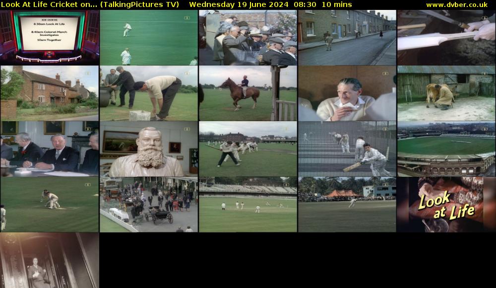 Look At Life Cricket on... (TalkingPictures TV) Wednesday 19 June 2024 08:30 - 08:40