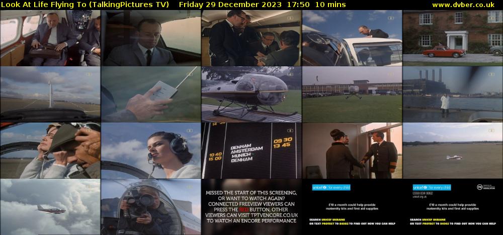 Look At Life Flying To (TalkingPictures TV) Friday 29 December 2023 17:50 - 18:00