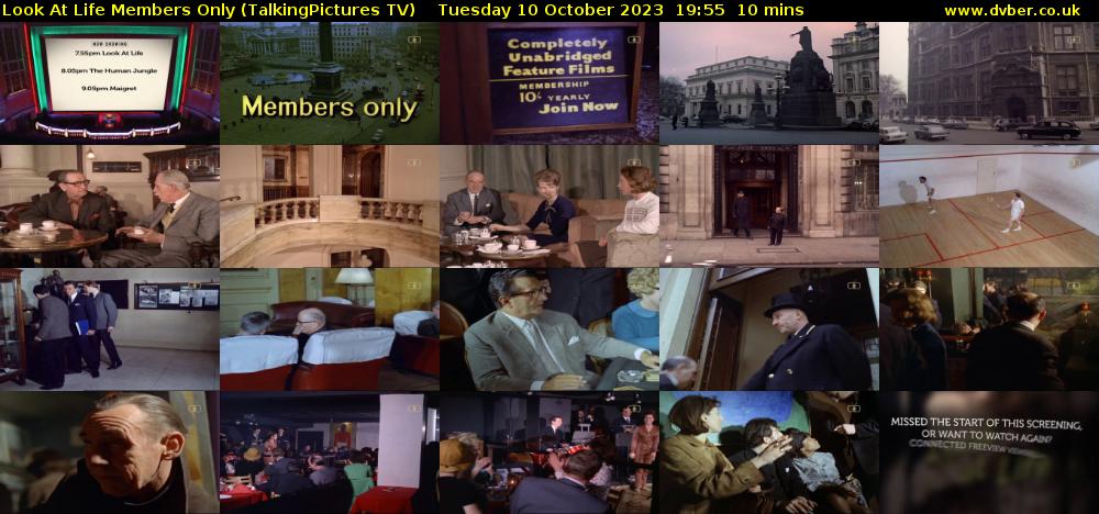 Look At Life Members Only (TalkingPictures TV) Tuesday 10 October 2023 19:55 - 20:05