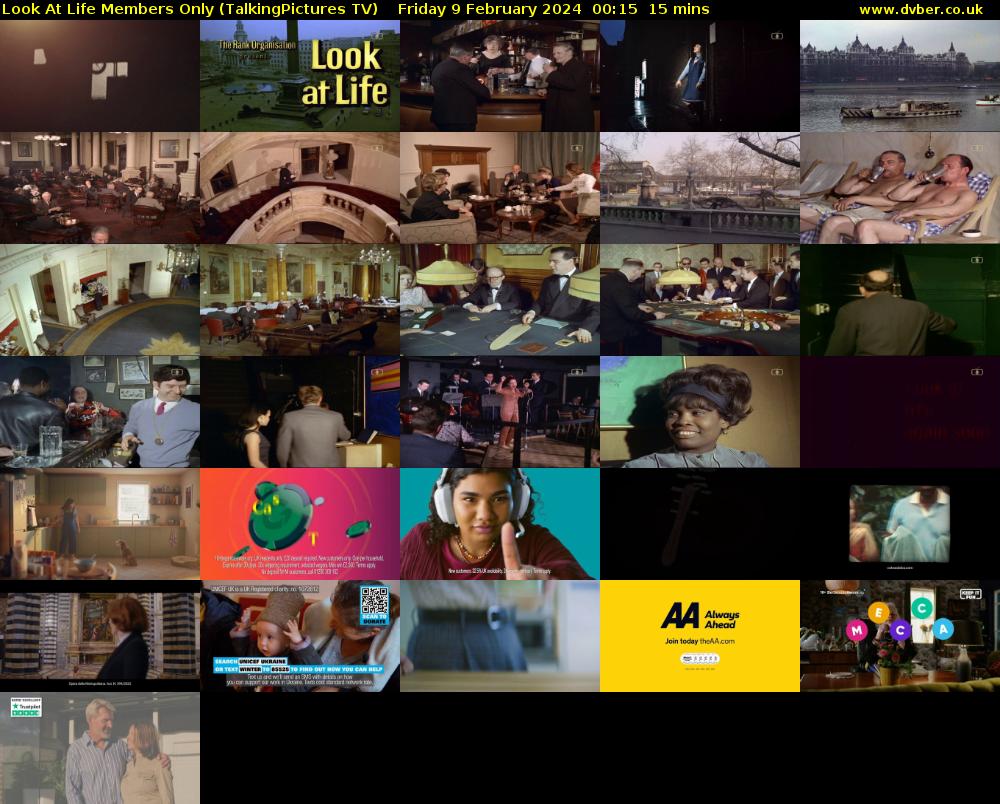 Look At Life Members Only (TalkingPictures TV) Friday 9 February 2024 00:15 - 00:30