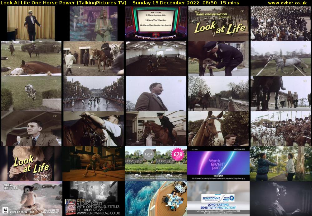 Look At Life One Horse Power (TalkingPictures TV) Sunday 18 December 2022 08:50 - 09:05