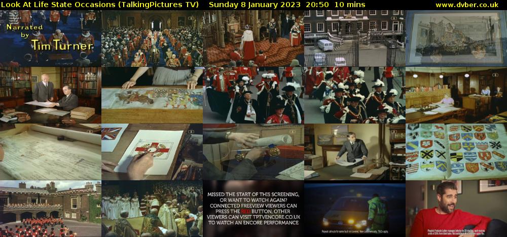 Look At Life State Occasions (TalkingPictures TV) Sunday 8 January 2023 20:50 - 21:00