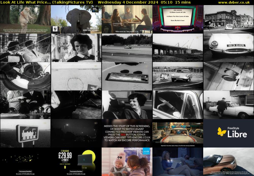 Look At Life What Price... (TalkingPictures TV) Wednesday 4 December 2024 05:10 - 05:25