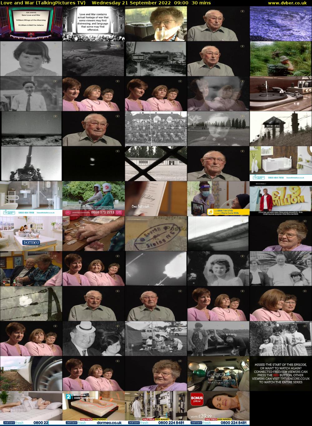 Love and War (TalkingPictures TV) Wednesday 21 September 2022 09:00 - 09:30