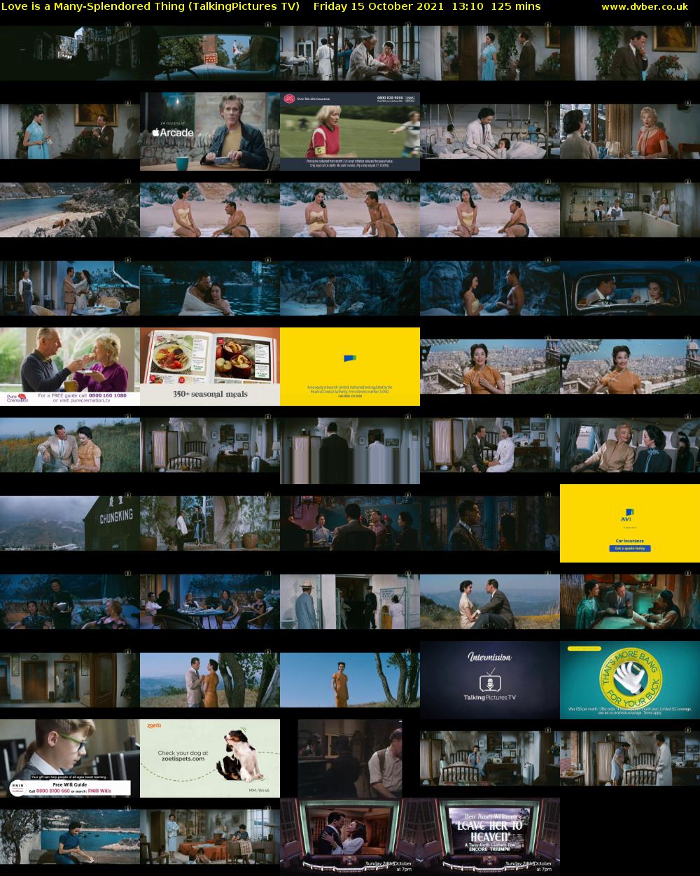 Love is a Many-Splendored Thing (TalkingPictures TV) Friday 15 October 2021 13:10 - 15:15