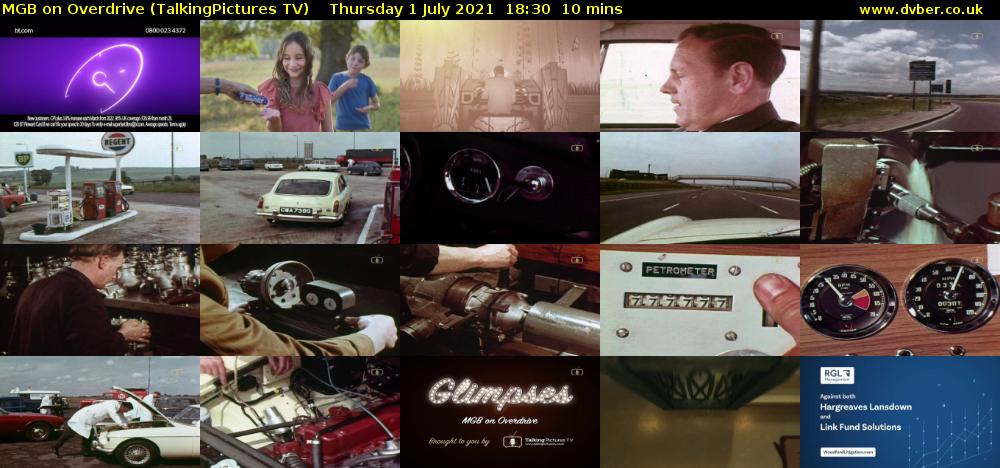 MGB on Overdrive (TalkingPictures TV) Thursday 1 July 2021 18:30 - 18:40