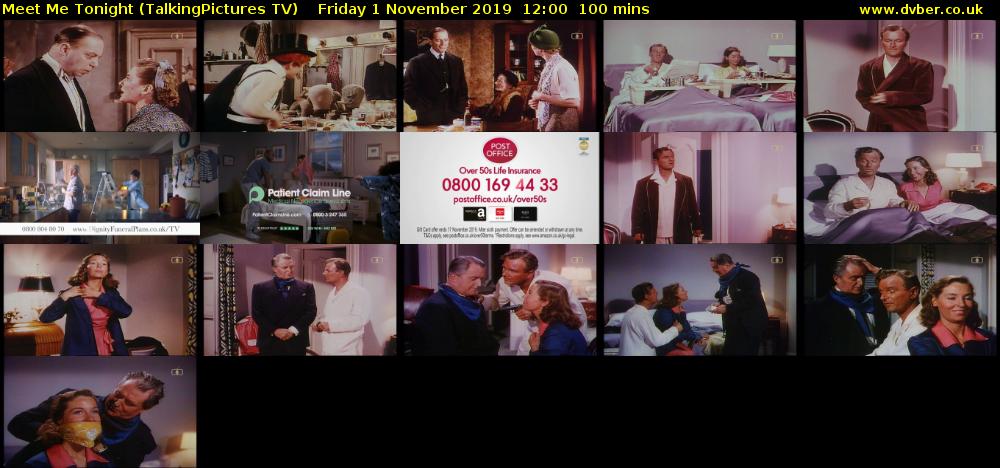 Meet Me Tonight (TalkingPictures TV) Friday 1 November 2019 12:00 - 13:40