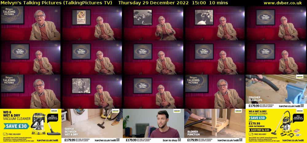Melvyn's Talking Pictures (TalkingPictures TV) Thursday 29 December 2022 15:00 - 15:10