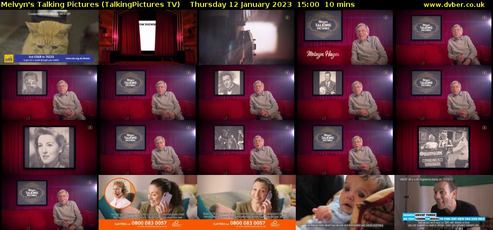 Melvyn's Talking Pictures (TalkingPictures TV) Thursday 12 January 2023 15:00 - 15:10