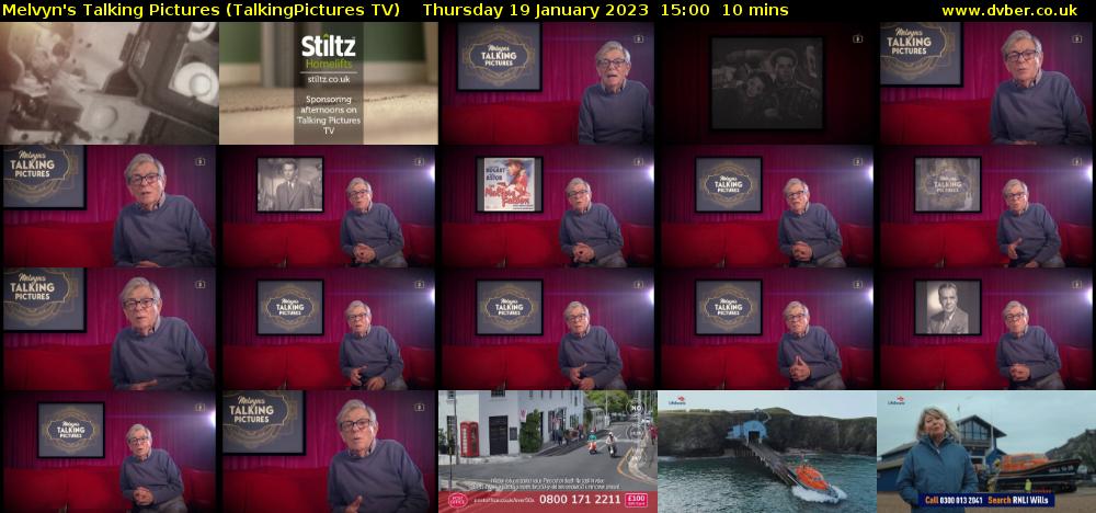 Melvyn's Talking Pictures (TalkingPictures TV) Thursday 19 January 2023 15:00 - 15:10