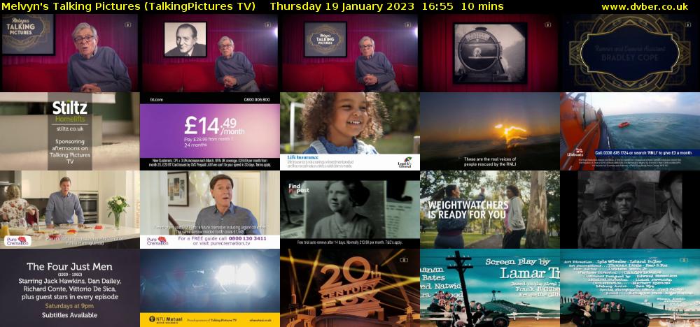 Melvyn's Talking Pictures (TalkingPictures TV) Thursday 19 January 2023 16:55 - 17:05