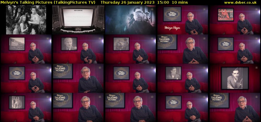 Melvyn's Talking Pictures (TalkingPictures TV) Thursday 26 January 2023 15:00 - 15:10