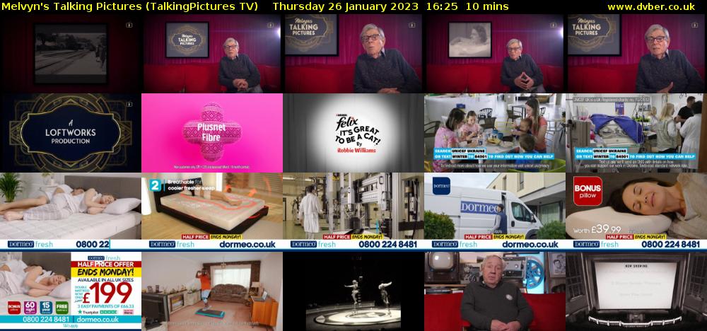 Melvyn's Talking Pictures (TalkingPictures TV) Thursday 26 January 2023 16:25 - 16:35