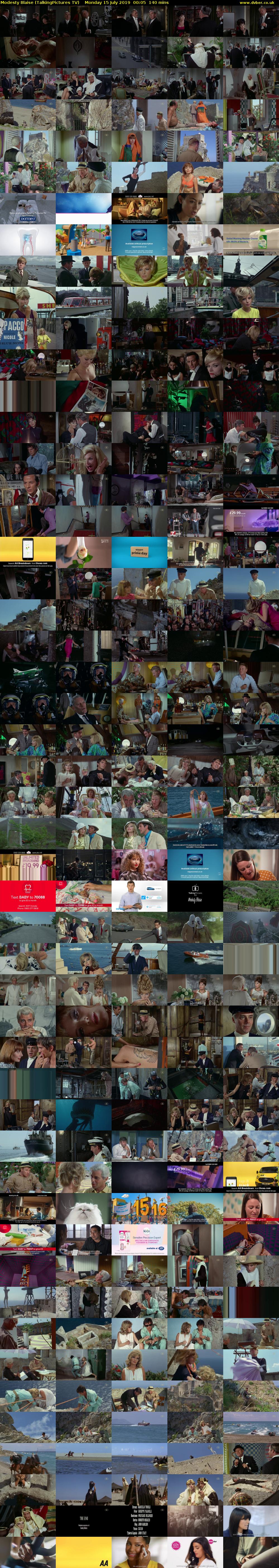 Modesty Blaise (TalkingPictures TV) Monday 15 July 2019 00:05 - 02:25