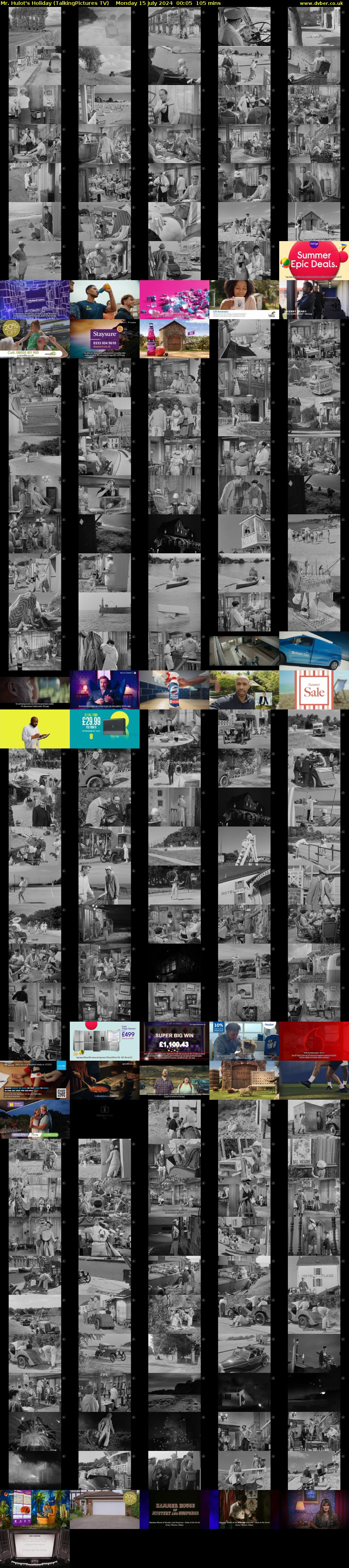 Mr. Hulot's Holiday (TalkingPictures TV) Monday 15 July 2024 00:05 - 01:50