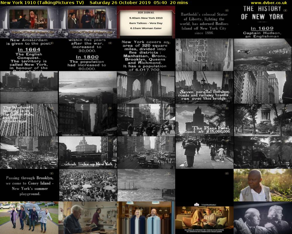 New York 1910 (TalkingPictures TV) Saturday 26 October 2019 05:40 - 06:00
