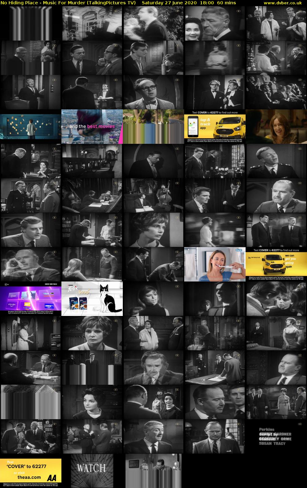 No Hiding Place - Music For Murder (TalkingPictures TV) Saturday 27 June 2020 18:00 - 19:00