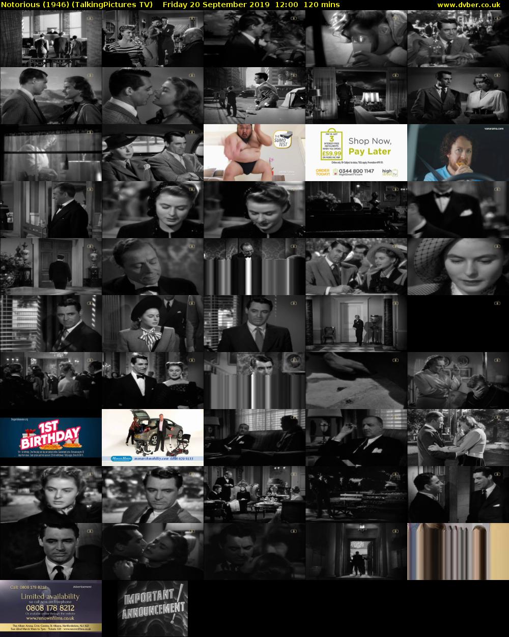 Notorious (1946) (TalkingPictures TV) Friday 20 September 2019 12:00 - 14:00