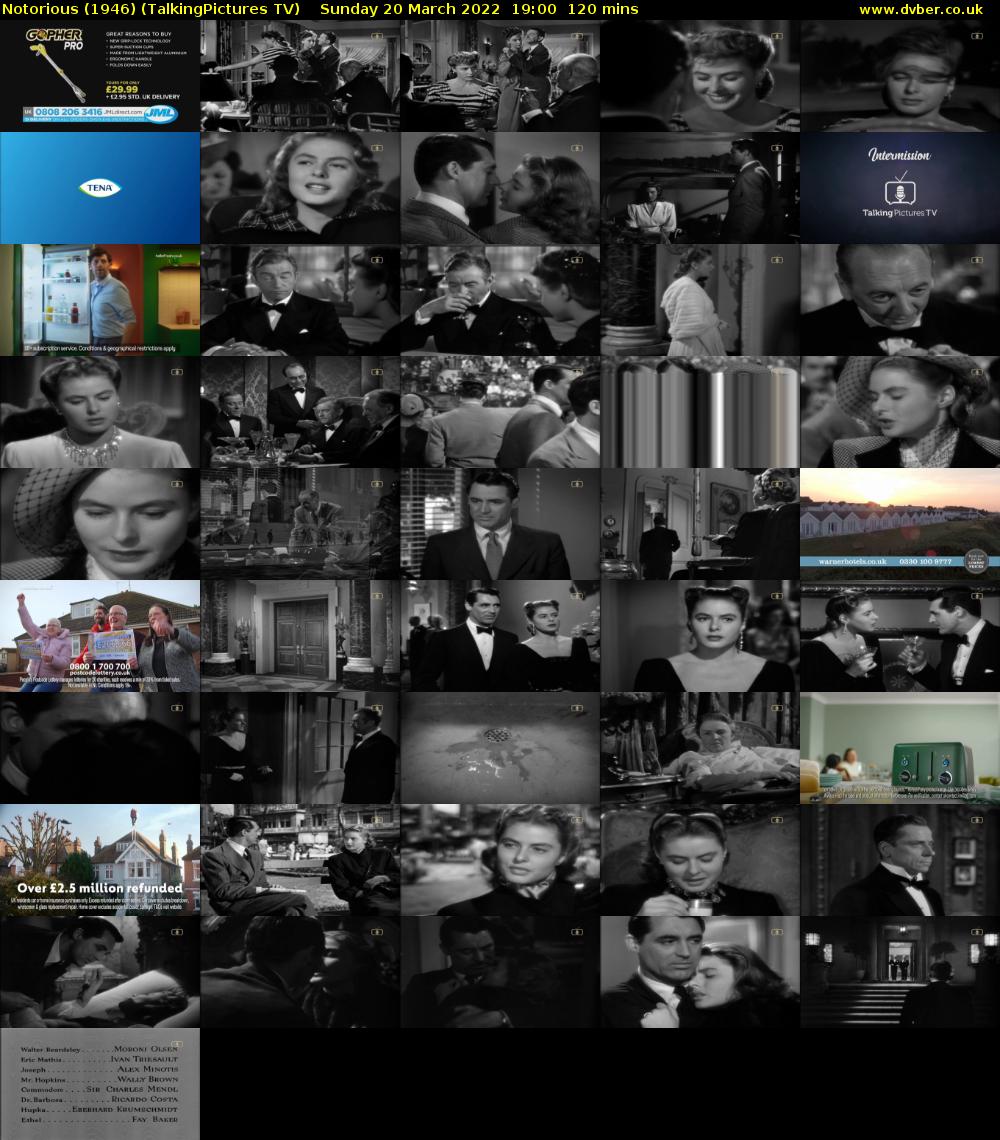 Notorious (1946) (TalkingPictures TV) Sunday 20 March 2022 19:00 - 21:00