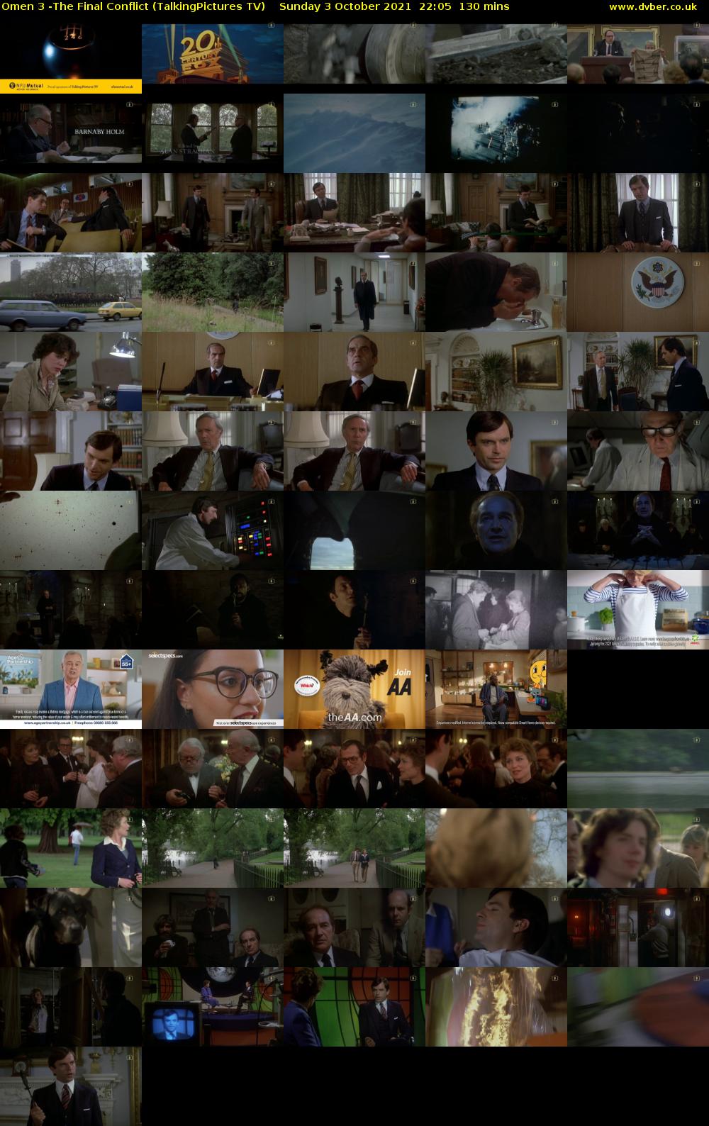 Omen 3 -The Final Conflict (TalkingPictures TV) Sunday 3 October 2021 22:05 - 00:15