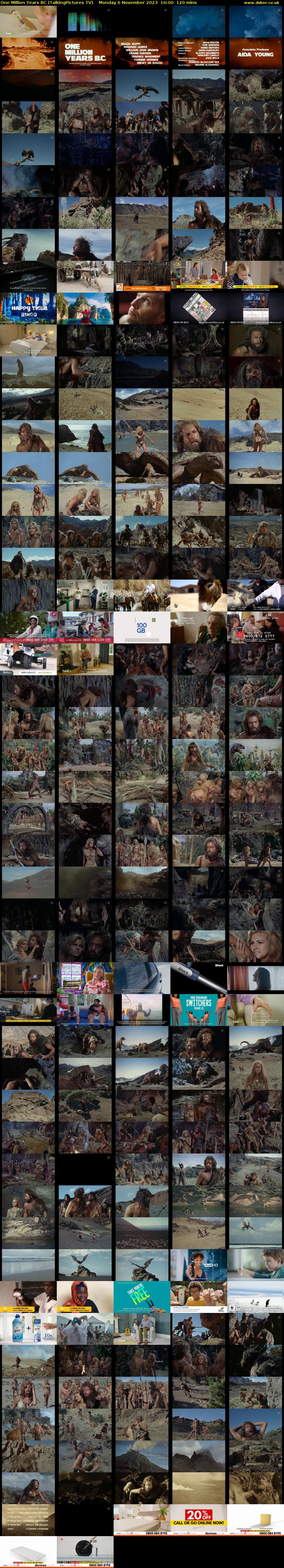 One Million Years BC (TalkingPictures TV) Monday 6 November 2023 16:00 - 18:00