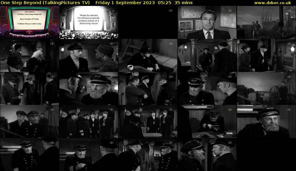 One Step Beyond (TalkingPictures TV) Friday 1 September 2023 05:25 - 06:00