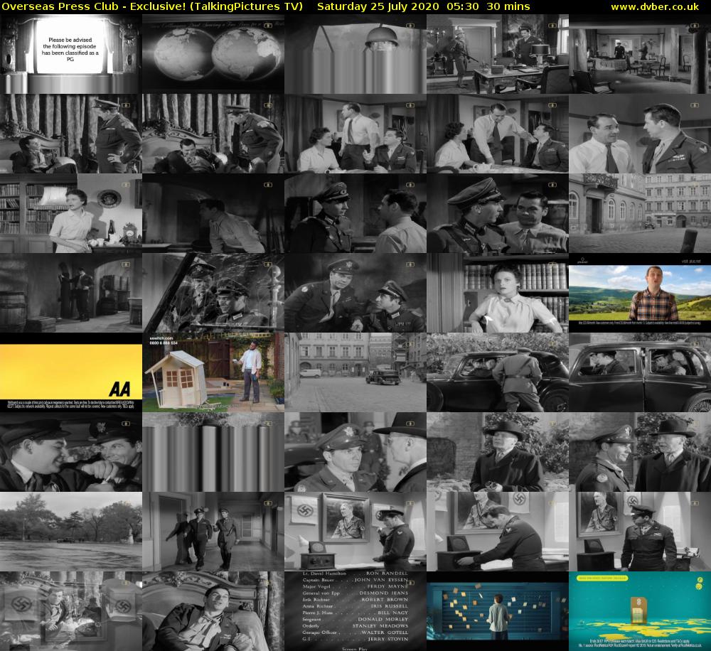 Overseas Press Club - Exclusive! (TalkingPictures TV) Saturday 25 July 2020 05:30 - 06:00