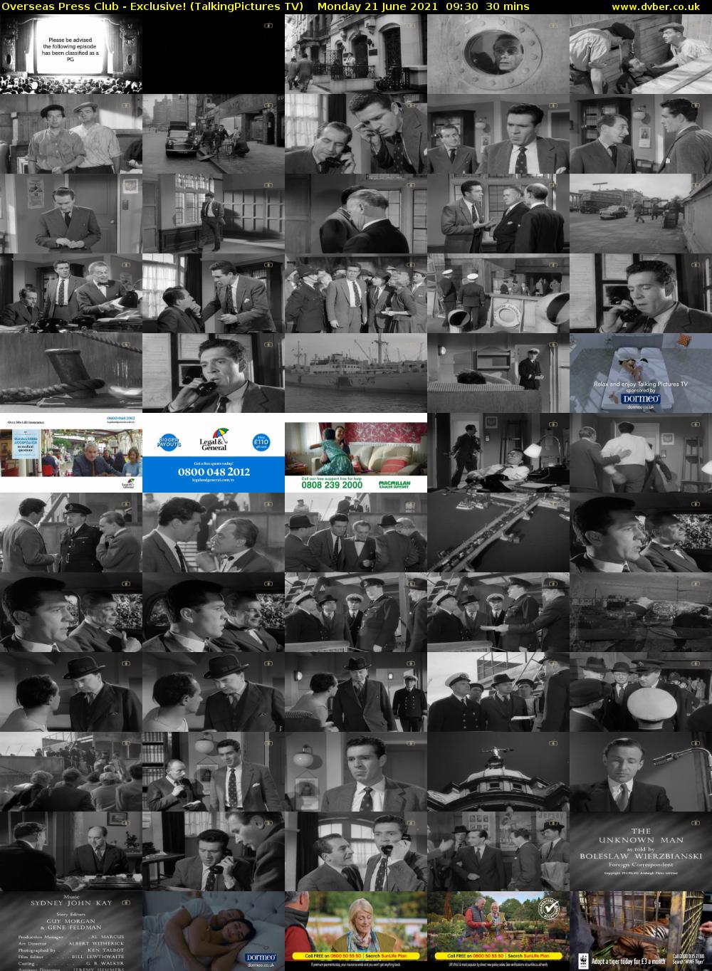 Overseas Press Club - Exclusive! (TalkingPictures TV) Monday 21 June 2021 09:30 - 10:00