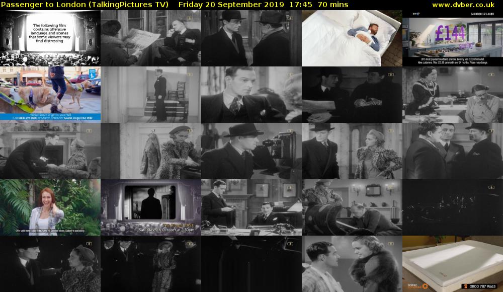 Passenger to London (TalkingPictures TV) Friday 20 September 2019 17:45 - 18:55
