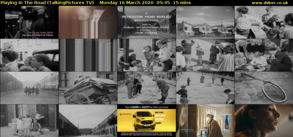 Playing In The Road (TalkingPictures TV) Monday 16 March 2020 05:45 - 06:00