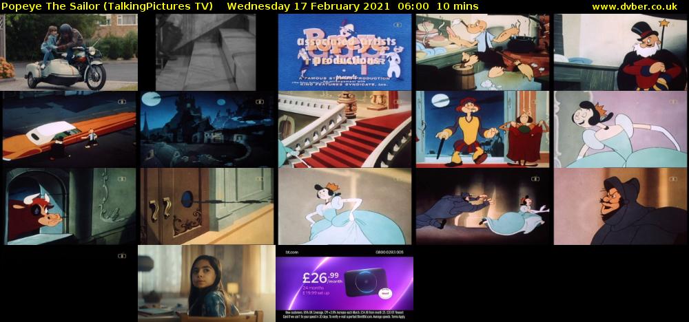 Popeye The Sailor (TalkingPictures TV) Wednesday 17 February 2021 06:00 - 06:10