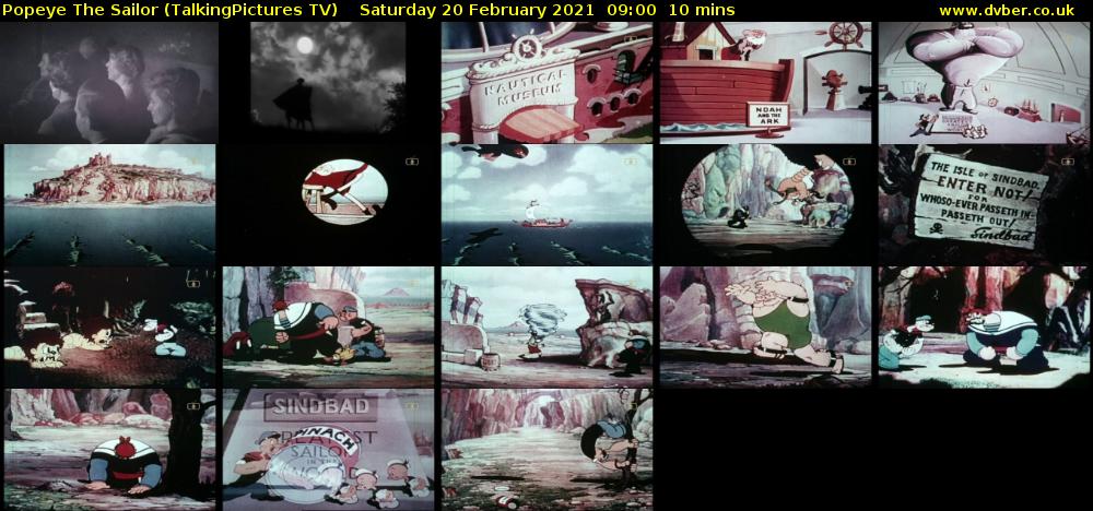Popeye The Sailor (TalkingPictures TV) Saturday 20 February 2021 09:00 - 09:10
