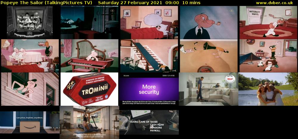 Popeye The Sailor (TalkingPictures TV) Saturday 27 February 2021 09:00 - 09:10